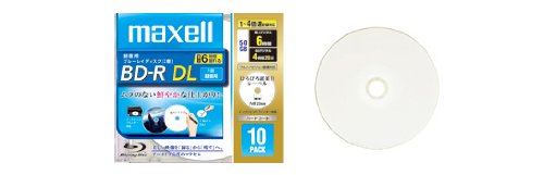 maxell 録画用ブルーレイディスク BD-R DL 260分 (1~4倍速対応) 「ひろびろ超美白レーベル BR50VFWPB.10S maxell 録画用ブルーレイディスク BD-R DL 260分 (1~4倍速対応) 「ひろびろ超美白レーベル BR50VFWPB.10S