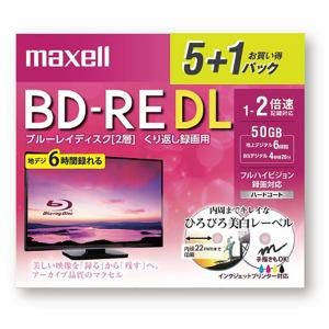 マクセル 2倍速対応 BD-RE DL 5+1枚 50GB BEV50WPE.5+1S マクセル 2倍速対応 BD-RE DL 5+1枚 50GB BEV50WPE.5+1S
