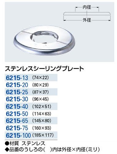 カクダイ ステンレスシーリングプレート 6215-30