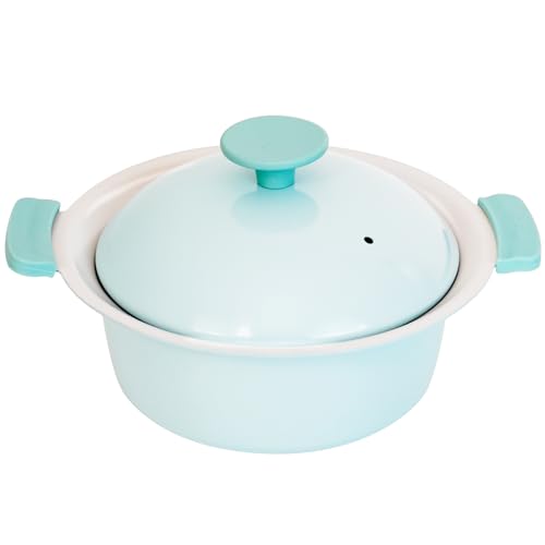 和平フレイズ 軽くて扱いやすい 卓上鍋 18cm 1~2人用 ブルー IH対応 ガス PFOAフリー セラミック加工 RB-3212