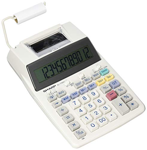 乐天商城 - シャープ プリンタ電卓 セミデスクトップタイプ 12桁 EL-1750V