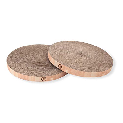 猫壱(necoichi) バリバリボウルXL 交換用つめとぎ 2個パック ライトブラウン