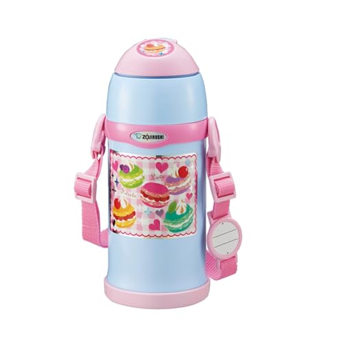 象印マホービン 子ども向け 水筒 600ml 2WAYタイプ ストロー コップ さげひもつき ステンレスボトル 軽量&コンパクト アクアブルー(3.0)