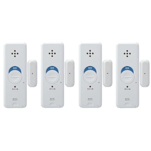 エルパ 薄型ウインドウアラーム 衝撃&開放検知 パールホワイト ASA-W13-2P PW(2個入)×2 計2点セット