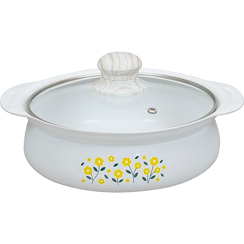 和平フレイズ(Wahei freiz) 卓上鍋 20cm IH・ガス 片手鍋 セラミック加工 ホーロー加工 ホワイト 白 昭和レトロ レトル R