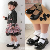 女の子靴、フォーマルシューズ★入園・入学におすすめ♪シンプルな正統派エナメルストラップフォーマル靴「黒」【雑誌掲載商品】
