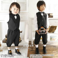 子どもスーツキッズ男の子セット/男の子スーツ/ニッカポッカ子供/キッズ子供服フォーマル入学式発表会結婚式七五三758090100110120130cmベスト付きピンストライプ柄ニッカボッカ4点セット「ブラック」_RC2014