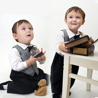 男の子フォーマル半袖/男の子スーツ/ベビータキシード/フォーマル長袖ロンパース/3点セット/708090cm男の子スーツベビータキシードフォーマル長袖ロンパース3点セットワンシー【在庫限り】_RC2014