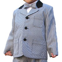 ニッカボッカとお揃いで♪シックな千鳥格子柄ジャケット「黒」