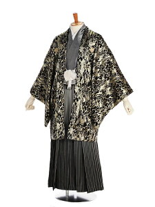 【レンタル】男性袴レンタル グレー(ラメ入り)×白黒ぼかし 155-160cm 成人式 メンズ 袴 卒業袴 男性用袴 大人用 着物レンタル 男性和装 貸衣装 0017安売り