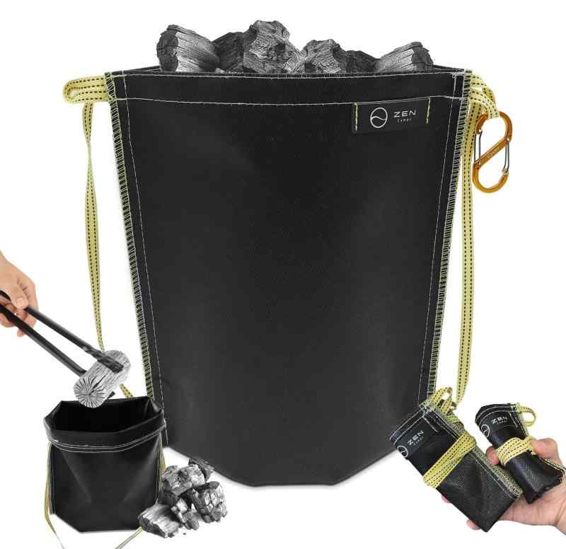 ZEN Camps 火消し袋 アッシュキャリー 炭処理袋 炭消し袋 炭袋 防水 自立 Ash Carry キャンプ 耐熱性 難燃性 コンパクト 大容量【日本ブランド】