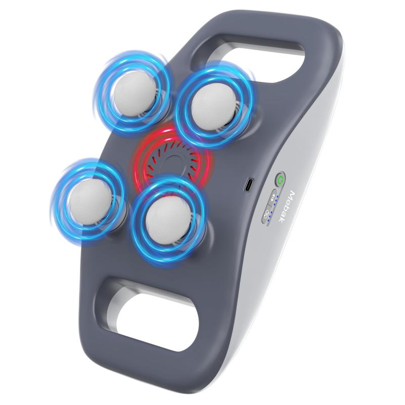 Mebak 筋膜リリースガン【日本初めの4個ヘッド筋膜ガン】4倍効率的に筋膜リリース 近赤外線LED搭載 3種..