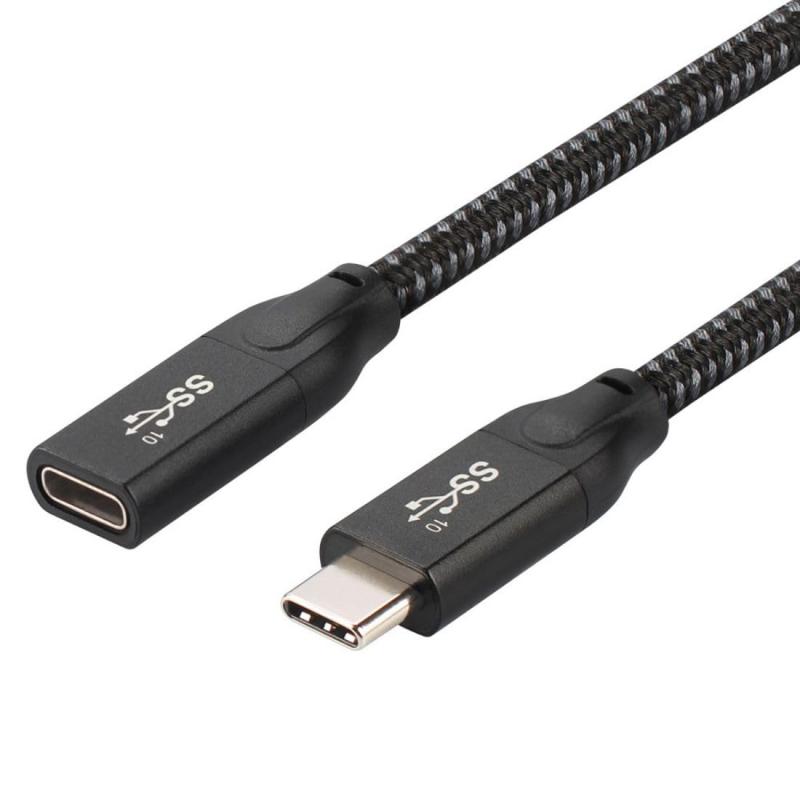 chenyang USB C延長ケーブル USB 3.1 Gen 2 Type C オス-メス 急速充電 データ転送延長 ナイロン編組ケーブル 0.6M