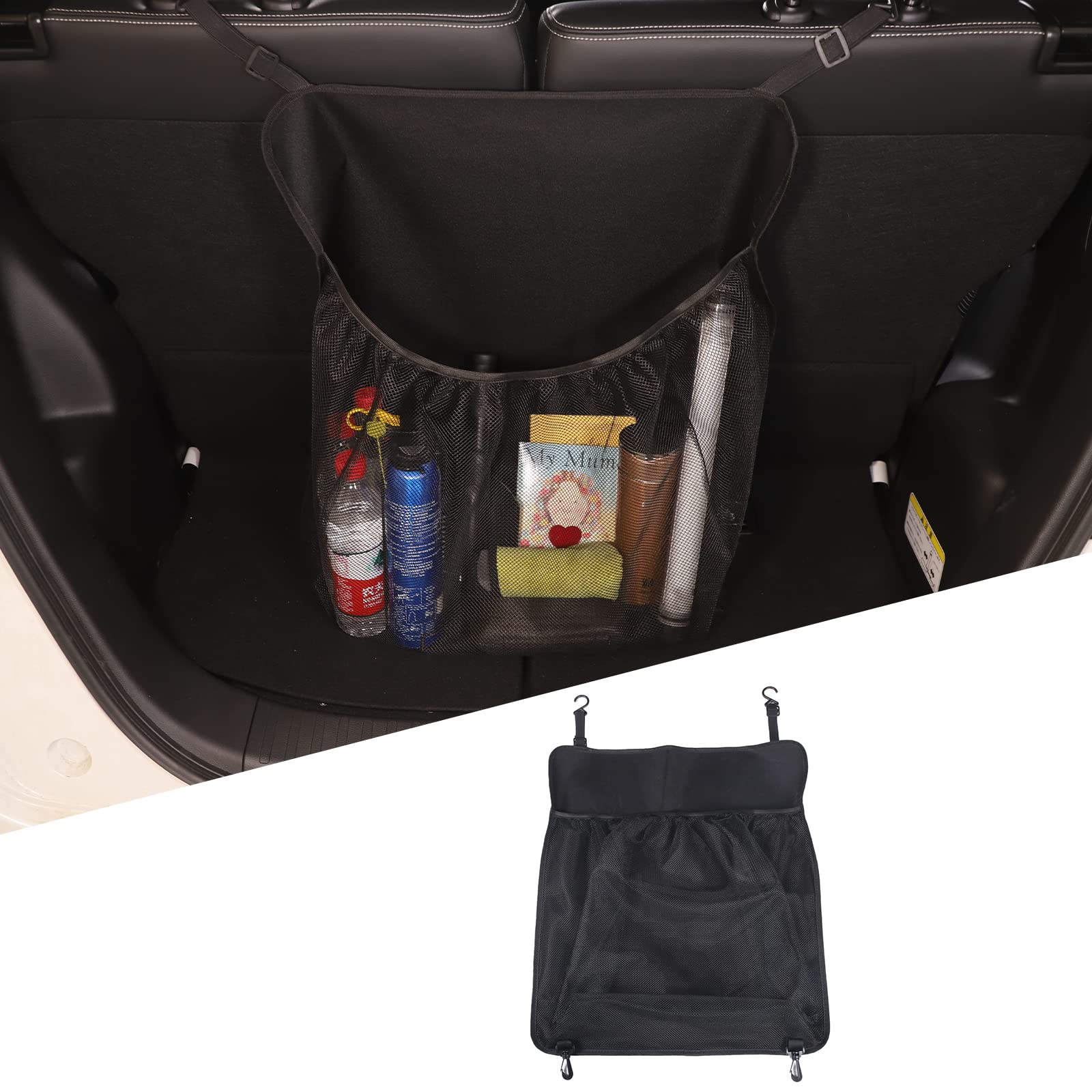 車用収納ポケット 後部座席 ネットバッグ ホンダ N-BOX JF3 JF4 2017-2021専用 トランク収納 網袋 大容量 省スペース オックスフォード布製 取付簡単 整理整頓 カー用品 車内収納 車載ホルダー 荷
