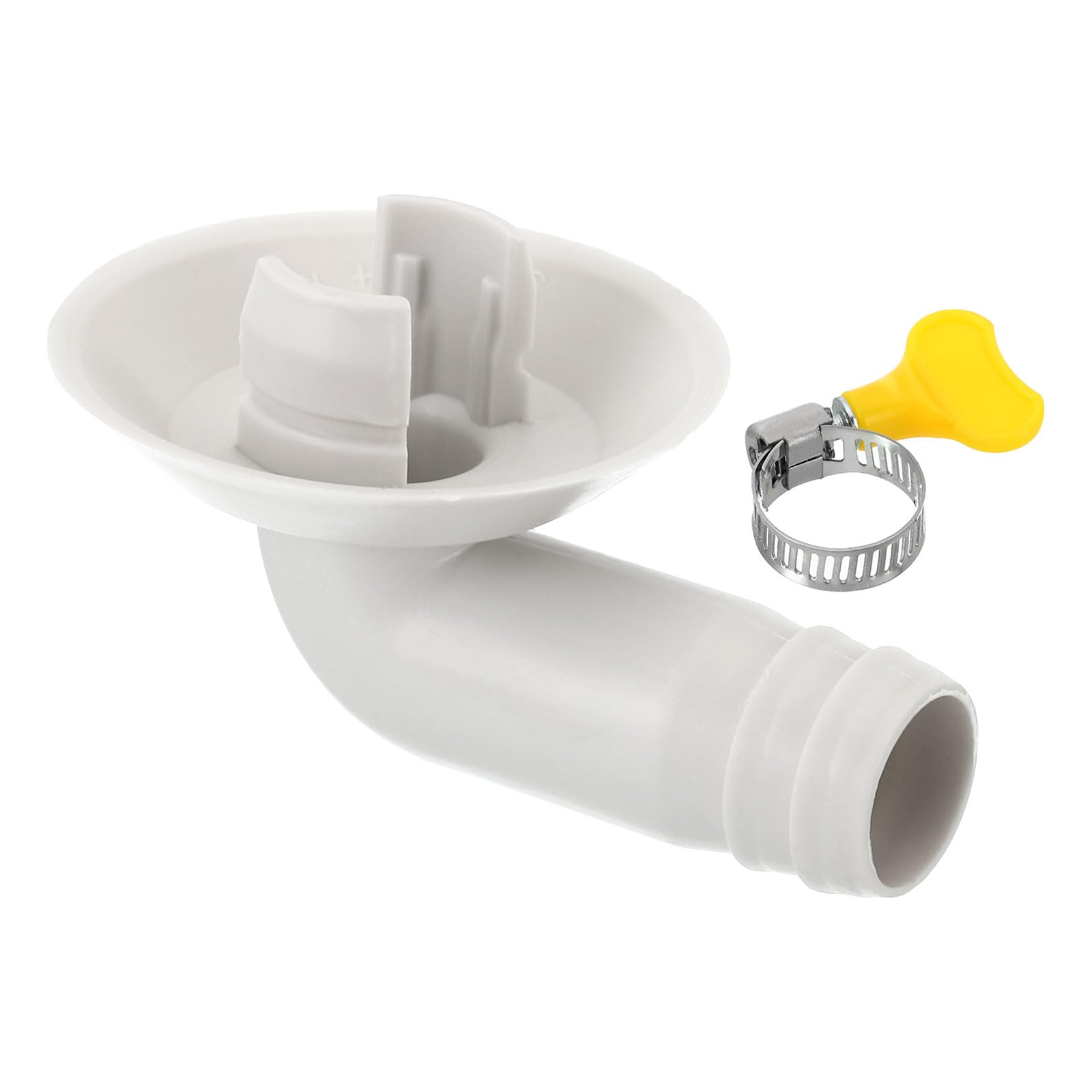 エアコン ドレンホース コネクター 18mm 排水口用 継手 クランプ付き ホワイト エアコン 排水ホース 接続用パーツ 結露 水漏れ防止 ミニスプリット 窓用エアコン 屋外機 洗濯機 蛇口 汎用 プ
