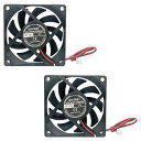 PENGLIN 冷却ファン 2個 7015 5V/12V スリーブベアリング ファン 3Dプリンタファン 70mm X70mm X 15mm DCファン 静音 小型 7cm PCファン 冷却クーラー CPUクーラー ファン(2)