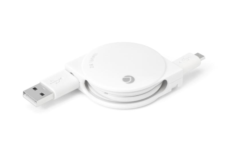 Deff TRAVEL BIZ スマートフォン対応 2.4A急速充電&amp;データ転送巻き取り式 MicroUSBケーブル