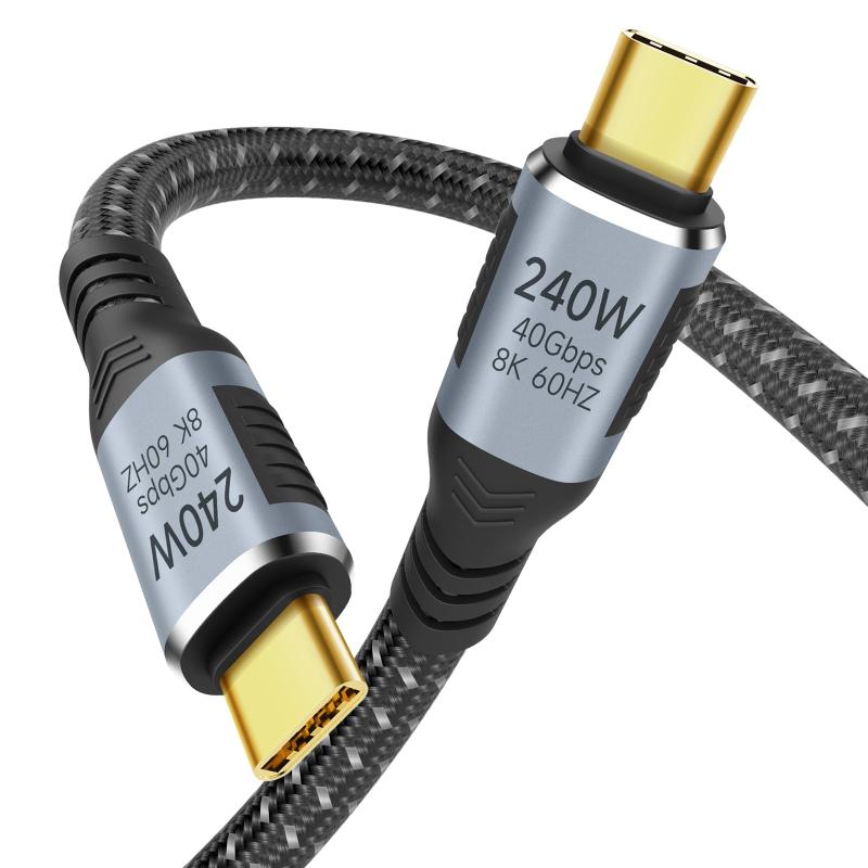 USB4 ケーブル Thunderbolt 4 ケーブル対応 Suptopwxm【40Gbpsデータ転送/ PD240W(48V/5A) 超急速充電 / 8K@60Hz映像出力】Thunderbolt 3とUSB 3.2下位互換 E-Marker搭載 高