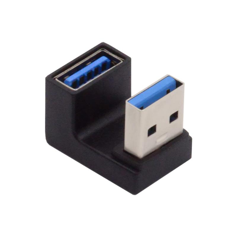 CY 10 Gbps USB 3.0オス・メス拡張電源データビデオアダプタ90度下角型