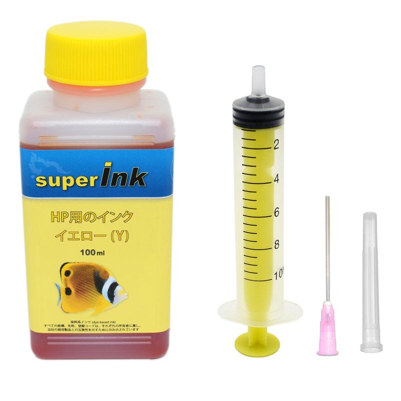 HP用 （染料） 詰め替え 互換インク superInk（全機種対応） + 手袋 + 10ml注入器 + 針 + キャップ