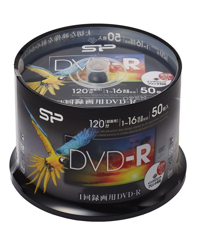 シリコンパワー 1回録画用 DVD-R 1-16倍速 ホワイトワイドプリンタブル