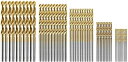 Zmart ドリル刃セット 50本 1mm, 1.5mm, 2mm, 2.5mm, 3mm各10本 チタンコート HSSドリル刃