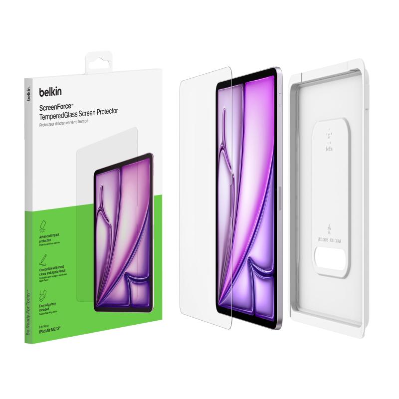 Rakuten - Belkin ガイド枠付き ガラスフィルム iPad Air 13インチ用 フィルム M2 強化 ガラス 指紋防止 保護フイルム アイパッド エアー OVI008fq