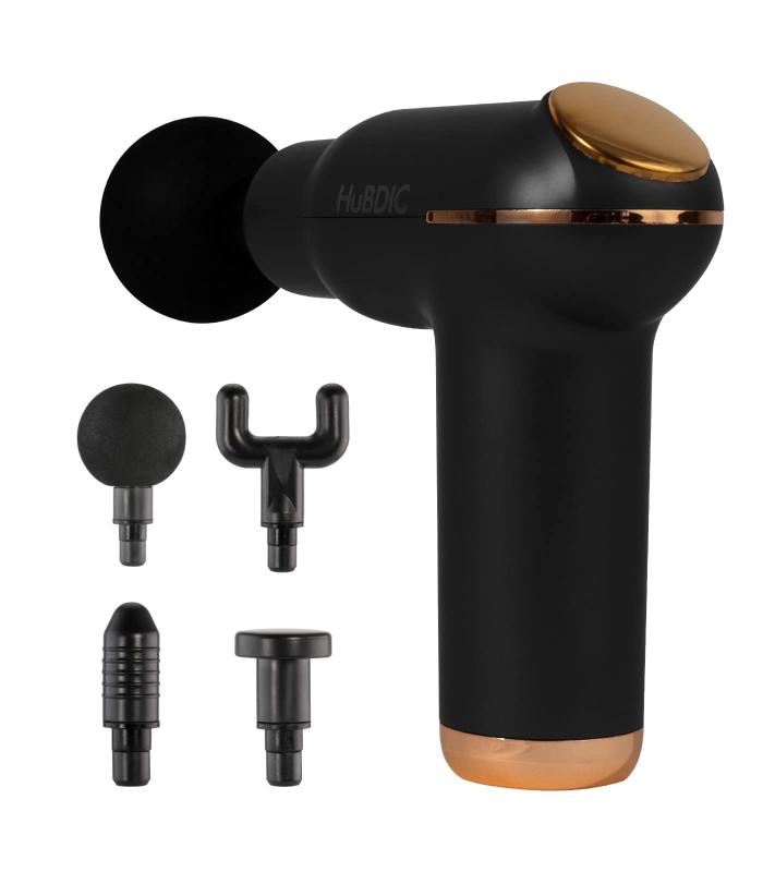 Massager - HuBDIC(ヒュービディック) 温熱筋膜リリースガン 5段階温熱強力振動 筋肉李ラック ハンディガン 軽量持ちやすい 4種のアタッチメント付