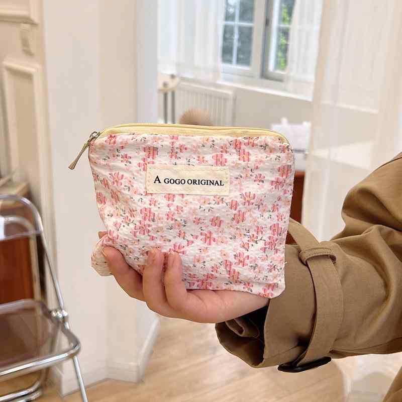 B, C, D, G, J, L, S, T, Z - ポーチ レディース 化粧ポーチ 小物入れ 収納 小さめ 布 コットン ナチュラル 花柄 ミニポーチ コスメポーチ リップケース カードケース コンパクト 持ち運び 便利 おしゃれ かわいい シンプル スタンダード 定番