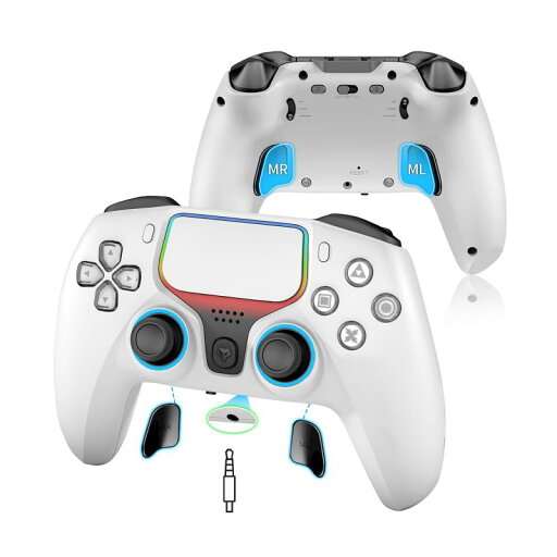 NBCP ワイヤレスグリップ【PS4/PS3/PC/iOS/Android対応】背面ボタン搭載|ホール効果トリガー|RGBカスタム照明|1200mAh大容量バッテリー|ターボ連射/感度調整機能付き NBCP ワイヤレスグリップ【PS4/PS3/PC/iOS/Android対応】背面ボタン搭載|ホール効果トリガー|RGBカスタム照明|1200mAh大容量バッテリー|ターボ連射/感度調整機能付き