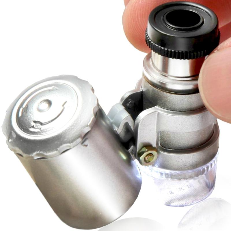 PhoenixLoupe LEDハンディ顕微鏡【倍率60倍】LEDライト／ブラックライト／ボタン電池3個／専用ケース付..