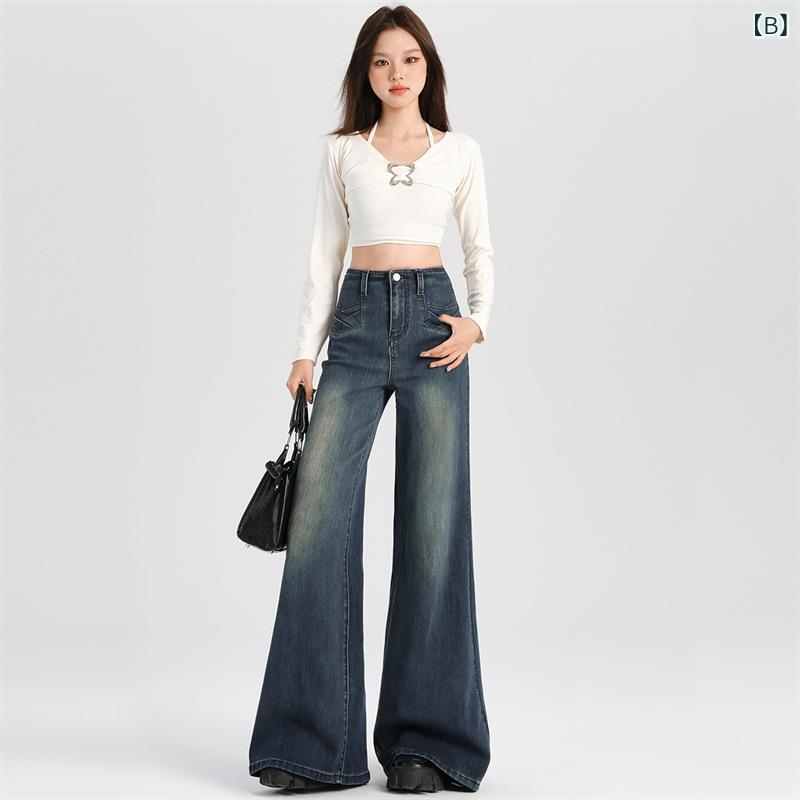 フレアパンツ レディース デニム ハイウエスト ストレッチ ジーンズ ブーツカット ...