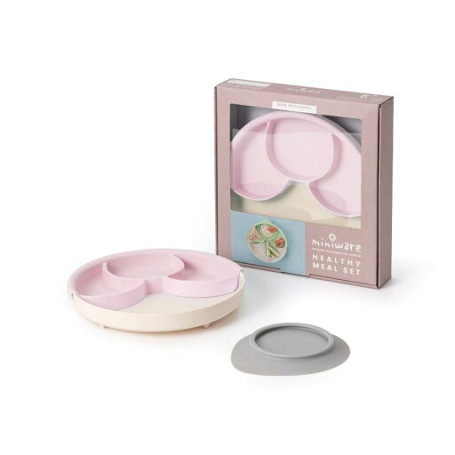 ティーレックス 出産祝い miniware 幼児と環境にやさしいキャッサバ由来の素材で作られたひっくり返らない食器 仕切り付きミールセット コットンキャンディ ティーレックス 出産祝い miniware 幼児と環境にやさしいキャッサバ由来の素材で作られたひっくり返らない食器 仕切り付きミールセット コットンキャンディ
