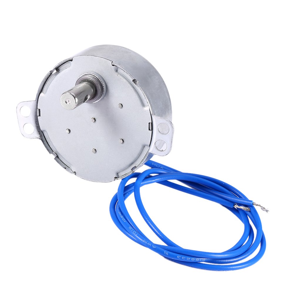 同期モーター ターンテーブル用 AC100-127V 50/60Hz 5-6RPM 金属製 シルバー 交換用パーツ 電子レンジ 換気扇 DIY 修理 部品 回転モーター 低速モーター 電気機器 汎用パーツ