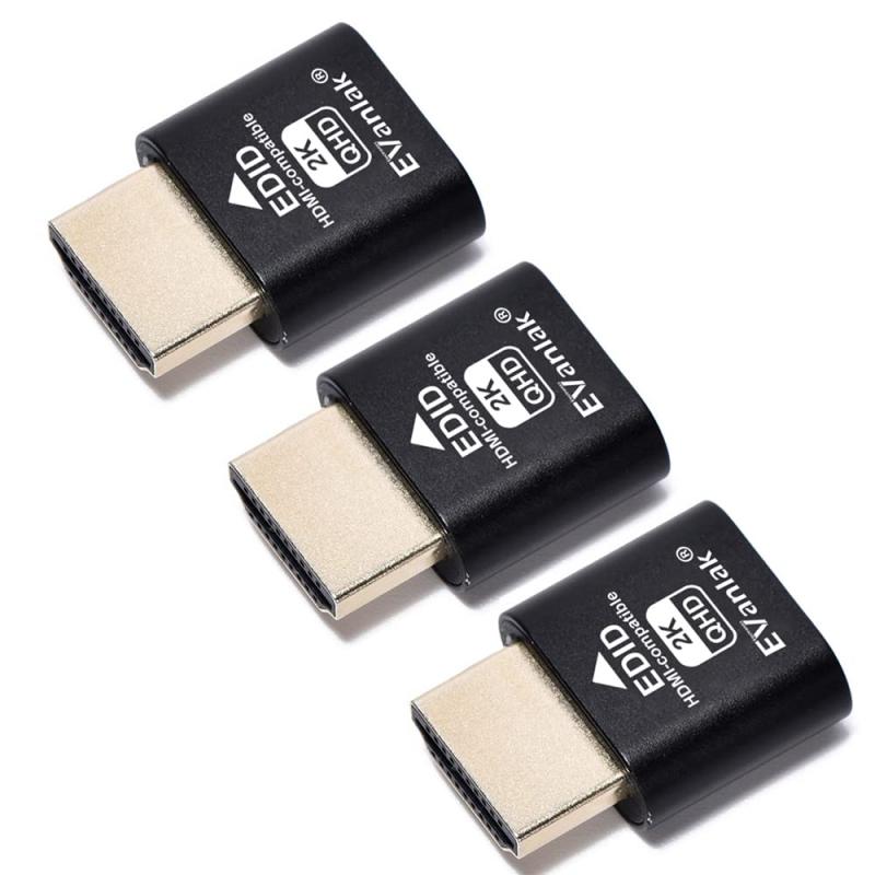 EVanlak HDMIダミープラグ ヘッドレスゴーストディスプレイエミュレーター プレミ...