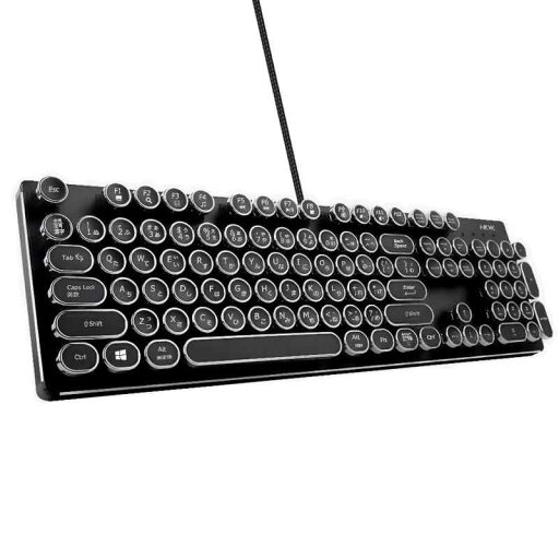 HKW タイプライター風メカニカルキーボード 青軸 104キー USB有線 日本語キーボード HKW タイプライター風メカニカルキーボード 青軸 104キー USB有線 日本語キーボード