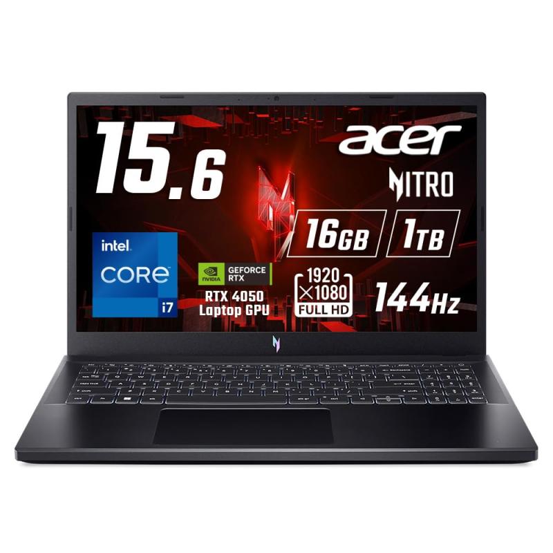 Acer ゲーミングノートパソコン Nitro V 15 GeForce RTX 4050 Laptop GPU 15.6インチ Core i7 16GBメモ..