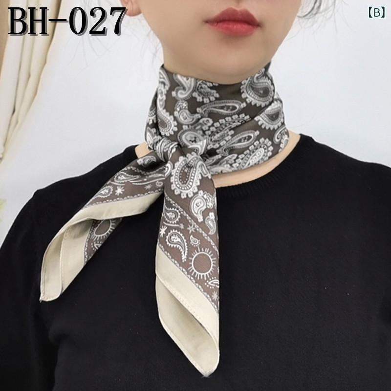 スカーフ レディース ペイズリー柄 大判 シルク調 サテン バンダナ ヘアアレンジ ...