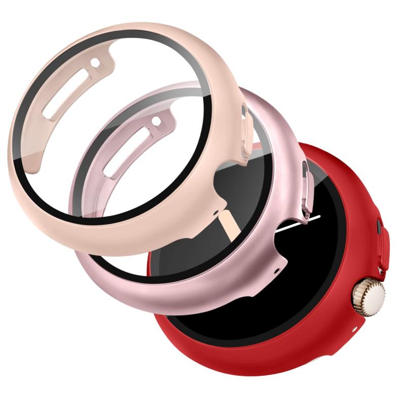 【3枚入り 】コンパチブル google pixel watch カバー、pixel watch 3 41mm/2/1 ケース 全面保護 タッチ感良い ガラスフィルム付き PC 装着簡単 傷つきにくい 耐衝撃 女性 男性 アクセサリー対応機種: ハードPCケースコンパチブルグーグルピクセルウォッチ カバー/ピクセルウォッチ2 ケース/ピクセルウォッチ3 41mm ケースに対応。Pixel watch 3 45mm には適していません。プレミアム素材: コンパチブルgoogleウォッチ カバー/pixelwatch2 カバー/pixel watch 3 カバー 41mmは、高性能の硬質ポリカーボネート素材で作られています。 耐久性があり、超薄型で軽量です。完璧な穴開け:コンパチブル グーグル ピクセルウォッチ カバー、時計のモデルに合わせて正確にカットされています。 正確なカットアウトにより、機能的なボタン、スピーカー、マイク、センサーが完璧にフィットし、画面を傷、衝突、偶発的な落下による損傷から保護します。素晴らしい体験: 41mm スクリーンプロテクターコンパチブルグーグルピクセルウォッチ、透明度の高い強化ガラスで構築されており、優れた視覚体験を提供します。 絶妙な研磨プロセスにより、本来の応答感度を提供します。 ウォッチフェイスは濡れた布で簡単に掃除でき、指紋や油汚れの心配はありません。カスタマー サービス: パッケージには、コンパチブルGoogle Pixel Watch/pixel watch 2/pixel watch 3 41mm。3 パック ケースが含まれています。 1年間のと終日カスタマーサポートをサポートします。もし何か問題があれば、私達に連絡してください。私達はあなたに楽しいショッピング体験をさせるために全力を尽くします。