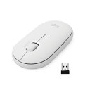 Logitech Pebble ワイヤレスマウス、Bluetoothまたは2.4GHzレシーバー付き。