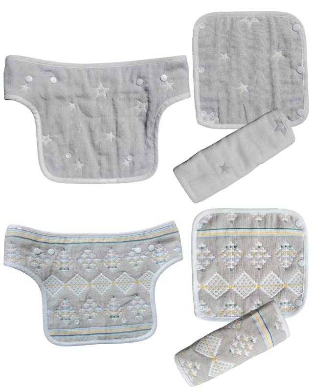 Asway STERLInG 保育のプロ推奨 抱っこ紐用よだれカバー 6重ガーゼ 綿100%