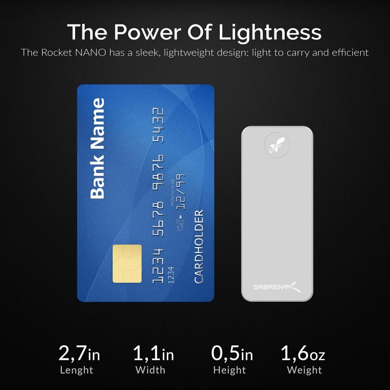 SABRENT 外付けSSD、SSD 1TB、USB 3.2 Gen 2 10Gb/秒、最大速度1000MB/秒（PS5/PS4動作確認済み） 航空宇宙用高級アルミ製（SB-1TB-NANO） - Image 3