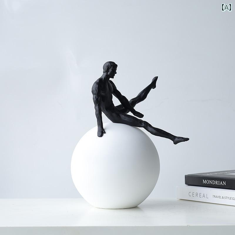 Contemporary Art - オブジェ 抽象人物像 スタイリッシュ モダン造形美卓上彫刻 玄関リビング芸術装飾 洗練シンプル無機質演出 空間構成展示カフェサロン内装自宅贈答用ギフト