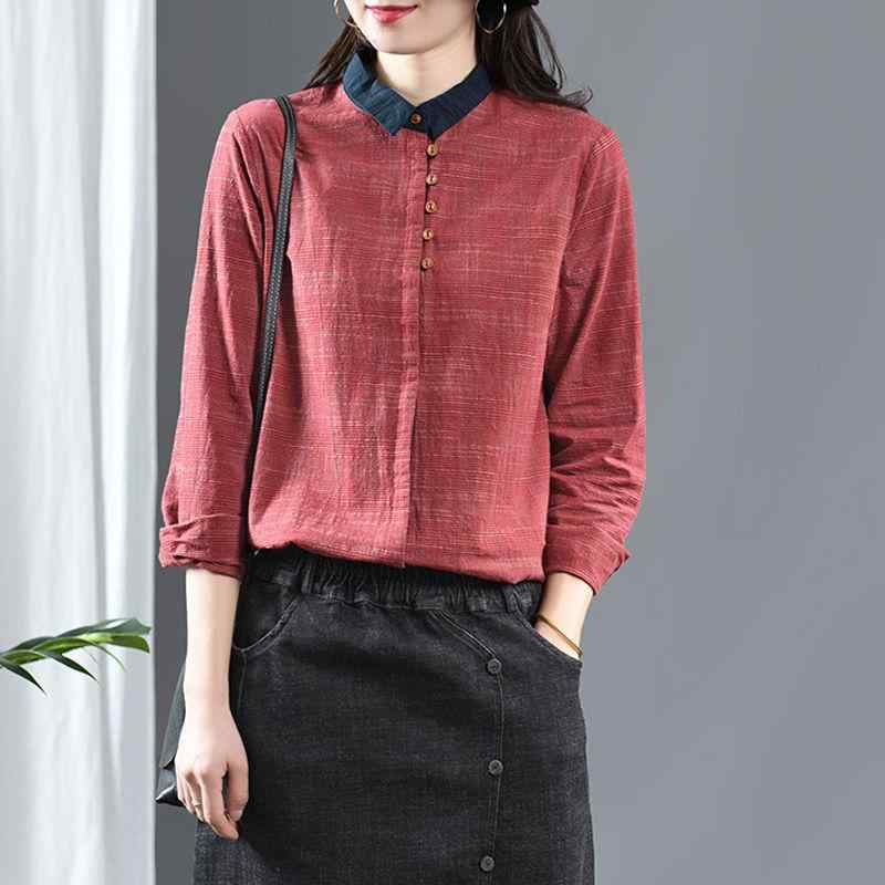 シャツ レディース 長袖 ゆったり 襟付き レトロ カジュアル シンプル ベーシック ナチュラル きれいめ..