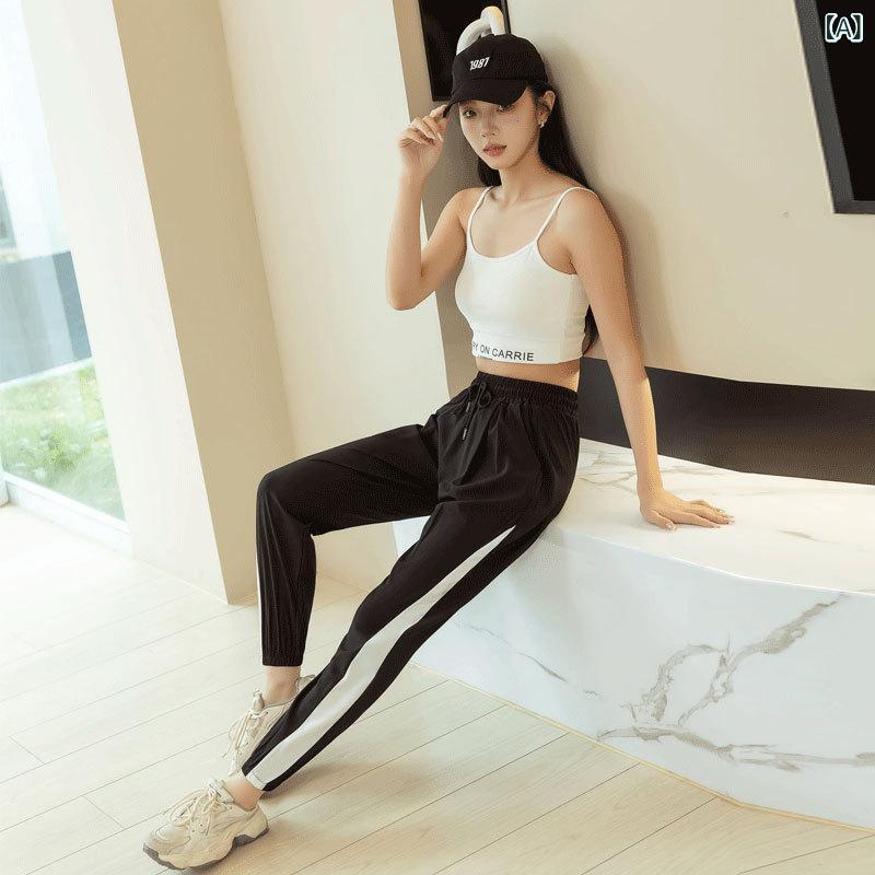 Sportswear - ジョガーパンツ レディース 運動用 薄手 ストレッチ素材 ハイウエスト ヨガパンツ 美脚 フィットネス トレーニングウェア スポーツウェア 吸汗速乾 部屋着 ルームウェア 動きやすい 伸縮性 普段着 通気性