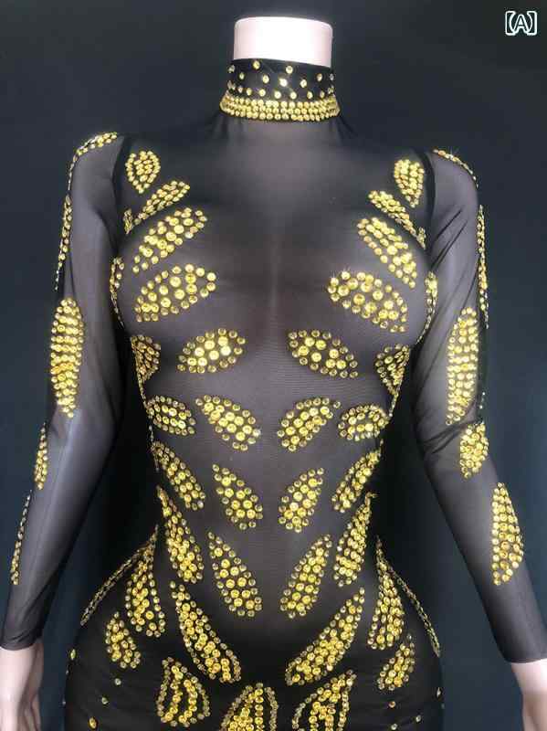 ロングワンピース レディース パーティードレス 長袖 スパンコール ブラック 結婚式二次会披露宴演奏会お呼ばれ発表会謝恩会フォーマルエレガントシック上品マキシ丈華やか立ち襟タイトシルエットきれいめ清楚大人社交ダンスステージ衣装舞台ピアノ冠婚葬祭