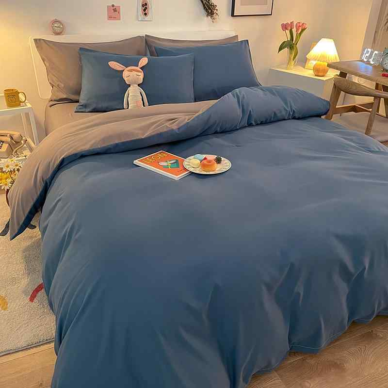 布団カバーセット ユニセックス 無地 バイカラー シンプル ベーシック スタンダード 寝具 リラックス モダン 洗える おしゃれ ナチュラル 模様替え 新生活 定番 カジュアル