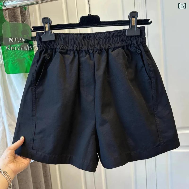 ショートパンツ レディース 短パン ハイウエスト 楽ちん 美脚 キュロット ワイドシ...