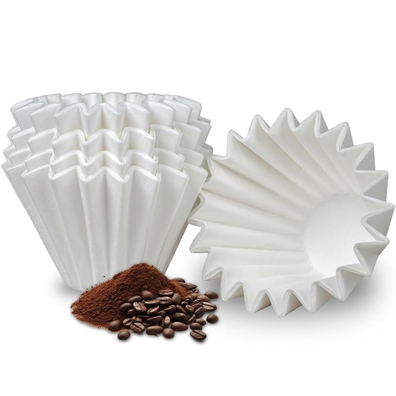Bake Choice カップ用コーヒーフィルター 100枚入り使い捨てバスケットコーヒーフィルターペーパー Kalita Wave ポアオーバーコーヒードリッパー155 185シリーズ対応