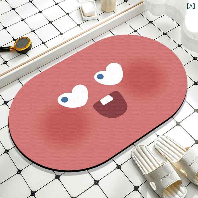 Door Mats - 珪藻土バスマット 吸水 速乾 ソフトタイプ 素材 脱衣所 足拭き お手入れ簡単 浴室 玄関マット 滑り止め付 拭ける 柔らかい 快適 インテリア バス用品 キッチンマット 洗える コンパクト 省スペース 割れにくい 軽量 薄型 プリント 北欧